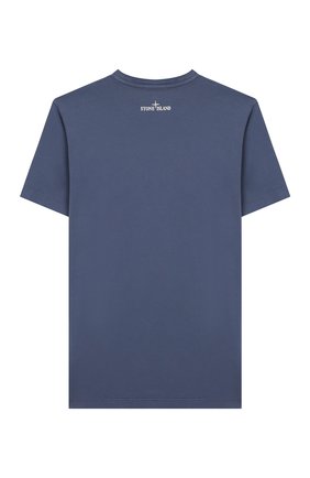 Детская хлопковая футболка STONE ISLAND синего цвета по цене 5940 руб., арт. 721621056/14 | Фото 2 Детская хлопковая футболка STONE ISLAND синего цвета, арт. 721621056/14 | Фото 2