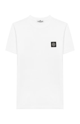 Детская хлопковая футболка STONE ISLAND белого цвета по цене 4860 руб., арт. 721620147/10-12 | Фото 1 Детская хлопковая футболка STONE ISLAND белого цвета, арт. 721620147/10-12 | Фото 1