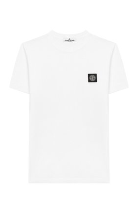 Детская хлопковая футболка STONE ISLAND белого цвета по цене 4500 руб., арт. 721620147/6-8 | Фото 1 Детская хлопковая футболка STONE ISLAND белого цвета, арт. 721620147/6-8 | Фото 1