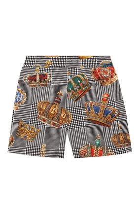 Детские хлопковые шорты DOLCE & GABBANA черно-белого цвета по цене 11150 руб., арт. L1JQG5/HS7AL | Фото 2 Детские хлопковые шорты DOLCE & GABBANA черно-белого цвета, арт. L1JQG5/HS7AL | Фото 2