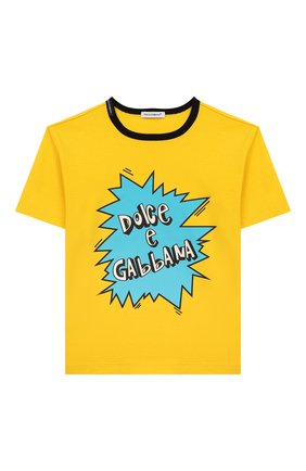 Детская хлопковая футболка DOLCE & GABBANA желтого цвета по цене 9720 руб., арт. L4JTAU/G7V0M/2-6 | Фото 1 Детская хлопковая футболка DOLCE & GABBANA желтого цвета, арт. L4JTAU/G7V0M/2-6 | Фото 1