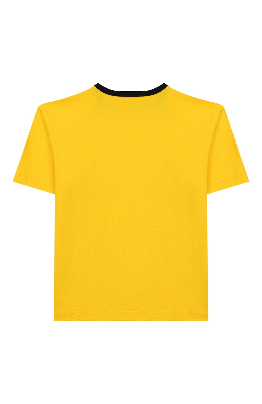 Детская хлопковая футболка DOLCE & GABBANA желтого цвета, арт. L4JTAU/G7V0M/2-6 | Фото 2 (Рукава: Короткие; Материал внешний: Хлопок; Мальчики Кросс-КТ: Футболка-одежда; Ростовка одежда: 2 года | 92 см, 3 года | 98 см, 4 года | 104 см, 5 лет | 110 см, 6 лет | 116 см)