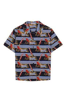 Детская хлопковая рубашка DOLCE & GABBANA синего цвета по цене 16200 руб., арт. L43S06/HS5GS/8-14 | Фото 1 Детская хлопковая рубашка DOLCE & GABBANA синего цвета, арт. L43S06/HS5GS/8-14 | Фото 1
