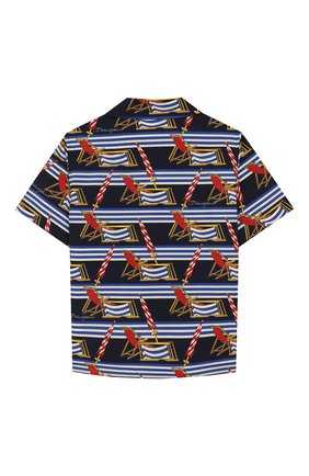 Детская хлопковая рубашка DOLCE & GABBANA синего цвета по цене 16200 руб., арт. L43S06/HS5GS/8-14 | Фото 2 Детская хлопковая рубашка DOLCE & GABBANA синего цвета, арт. L43S06/HS5GS/8-14 | Фото 2