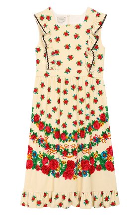 Детское хлопковое платье GUCCI разноцветного цвета по цене 65850 руб., арт. 596311/XJCBJ | Фото 1 Детское хлопковое платье GUCCI разноцветного цвета, арт. 596311/XJCBJ | Фото 1 (Материал подклада: Хлопок; Материал внешний: Хлопок; Девочки Кросс-КТ: Платье-одежда; Случай: Повседневный; Рукава: Короткие; Принт: С принтом; Ростовка одежда: 10 - 11 лет | 140 - 146см, 12 лет | 152 см, 4 года | 104 см, 5 лет | 110 см, 6 лет | 116 см, 8 лет | 128 см)