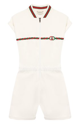 Детский комбинезон GUCCI белого цвета по цене 32850 руб., арт. 596285/XJB84 | Фото 1 Детский комбинезон GUCCI белого цвета, арт. 596285/XJB84 | Фото 1