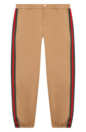 Детские хлопковые брюки GUCCI бежевого цвета по цене 24100 руб., арт. 573995/XWAEW | Фото 1 Детские хлопковые брюки GUCCI бежевого цвета, арт. 573995/XWAEW | Фото 1