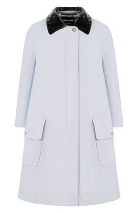 Женский плащ GIORGIO ARMANI голубого цвета по цене 234500 руб., арт. 0SH0L03Z/T01NT | Фото 1 Женский плащ GIORGIO ARMANI голубого цвета, арт. 0SH0L03Z/T01NT | Фото 1