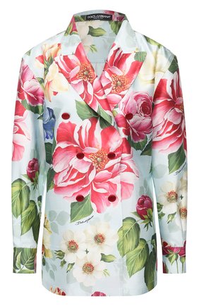 Женский шелковый жакет DOLCE & GABBANA голубого цвета по цене 180500 руб., арт. F5M10T/IS1AS | Фото 1 Женский шелковый жакет DOLCE & GABBANA голубого цвета, арт. F5M10T/IS1AS | Фото 1