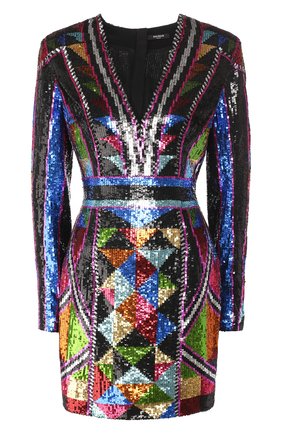 Женское платье с пайетками BALMAIN разноцветного цвета по цене 399000 руб., арт. TF16318/P034 | Фото 1 Женское платье с пайетками BALMAIN разноцветного цвета, арт. TF16318/P034 | Фото 1