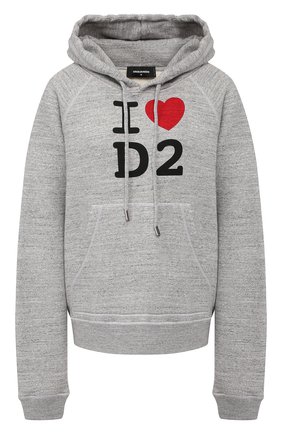 Женская хлопковое худи DSQUARED2 серого цвета по цене 48850 руб., арт. S75GU0275/S25148 | Фото 1 Женская хлопковое худи DSQUARED2 серого цвета, арт. S75GU0275/S25148 | Фото 1