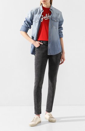 Женская джинсовая рубашка GOLDEN GOOSE DELUXE BRAND голубого цвета по цене 27950 руб., арт. G36WP0D3.A1 | Фото 2 Женская джинсовая рубашка GOLDEN GOOSE DELUXE BRAND голубого цвета, арт. G36WP0D3.A1 | Фото 2