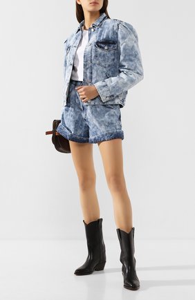 Женская джинсовая куртка ISABEL MARANT ETOILE голубого цвета по цене 37600 руб., арт. VE1271-20P022E/I0LINEA | Фото 2 Женская джинсовая куртка ISABEL MARANT ETOILE голубого цвета, арт. VE1271-20P022E/I0LINEA | Фото 2