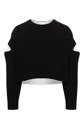 Женская хлопковый свитер ALEXANDERWANG.T черно-белого цвета по цене 40900 руб., арт. 4KC1201035 | Фото 1 Женская хлопковый свитер ALEXANDERWANG.T черно-белого цвета, арт. 4KC1201035 | Фото 1