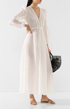 Женское льняное платье A MERE CO белого цвета по цене 58300 руб., арт. AMC/SS2010 | Фото 2 Женское льняное платье A MERE CO белого цвета, арт. AMC/SS2010 | Фото 2