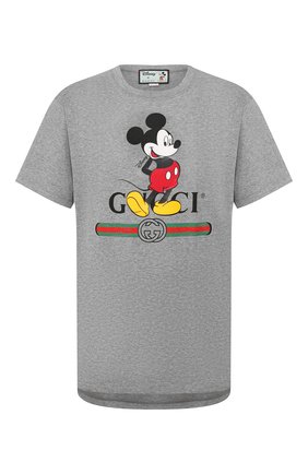 Мужская хлопковая футболка disney x gucci GUCCI серого цвета по цене 37200 руб., арт. 565806/XJB67 | Фото 1 Мужская хлопковая футболка disney x gucci GUCCI серого цвета, арт. 565806/XJB67 | Фото 1