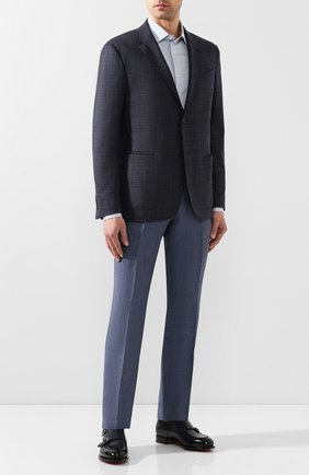 Мужская хлопковая сорочка ERMENEGILDO ZEGNA синего цвета по цене 26100 руб., арт. 701326/9MS0PA | Фото 2 Мужская хлопковая сорочка ERMENEGILDO ZEGNA синего цвета, арт. 701326/9MS0PA | Фото 2