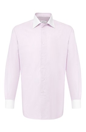 Мужская хлопковая сорочка BRIONI розового цвета по цене 55400 руб., арт. RCLU2L/P905S | Фото 1 Мужская хлопковая сорочка BRIONI розового цвета, арт. RCLU2L/P905S | Фото 1 (Рукава: Длинные; Длина (для топов): Стандартные; Мужское Кросс-КТ: Сорочка-одежда; Случай: Формальный; Материал внешний: Хлопок; Принт: Полоска; Манжеты: На пуговицах; Воротник: Акула; Региональные ограничения белый список (Axapta Mercury): RU)