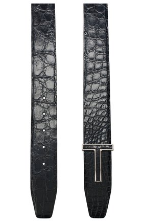 Мужской ремень из кожи каймана TOM FORD темно-синего цвета по цене 144000 руб., арт. TB248P-ECY001/CYAC | Фото 2 Мужской ремень из кожи каймана TOM FORD темно-синего цвета, арт. TB248P-ECY001/CYAC | Фото 2