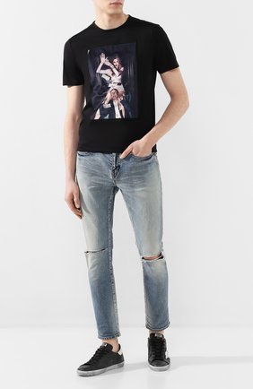 Мужская хлопковая футболка LIMITATO черного цвета по цене 15650 руб., арт. BE CAREFUL/T-SHIRT | Фото 2 Мужская хлопковая футболка LIMITATO черного цвета, арт. BE CAREFUL/T-SHIRT | Фото 2