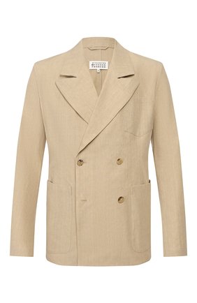 Мужской пиджак из смеси льна и хлопка MAISON MARGIELA бежевого цвета по цене 55100 руб., арт. S50BN0434/S52642 | Фото 1 Мужской пиджак из смеси льна и хлопка MAISON MARGIELA бежевого цвета, арт. S50BN0434/S52642 | Фото 1