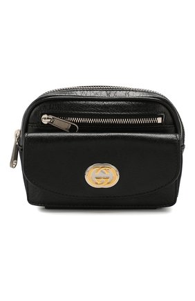 Мужская кожаная поясная сумка GUCCI черного цвета по цене 77950 руб., арт. 597676/1GZEX | Фото 1 Мужская кожаная поясная сумка GUCCI черного цвета, арт. 597676/1GZEX | Фото 1