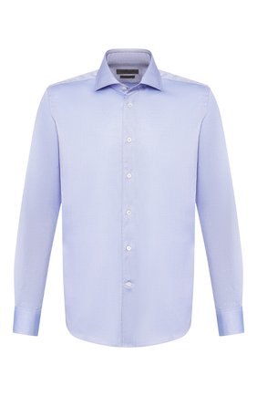 Мужская хлопковая сорочка CORNELIANI синего цвета по цене 25100 руб., арт. 85P100-0111264/00 | Фото 1 Мужская хлопковая сорочка CORNELIANI синего цвета, арт. 85P100-0111264/00 | Фото 1 (Рукава: Длинные; Длина (для топов): Стандартные; Мужское Кросс-КТ: Сорочка-одежда; Материал внешний: Хлопок; Принт: Однотонные; Случай: Формальный; Манжеты: На пуговицах; Воротник: Акула)