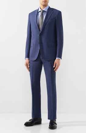 Мужская хлопковая сорочка CORNELIANI синего цвета по цене 25100 руб., арт. 85P100-0111264/00 | Фото 2 Мужская хлопковая сорочка CORNELIANI синего цвета, арт. 85P100-0111264/00 | Фото 2 (Рукава: Длинные; Длина (для топов): Стандартные; Мужское Кросс-КТ: Сорочка-одежда; Материал внешний: Хлопок; Принт: Однотонные; Случай: Формальный; Манжеты: На пуговицах; Воротник: Акула)