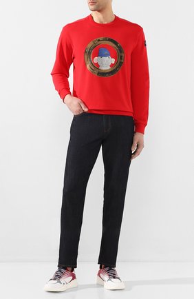 Мужской хлопковый свитшот PAUL&SHARK красного цвета по цене 20750 руб., арт. P20P1920 | Фото 2 Мужской хлопковый свитшот PAUL&SHARK красного цвета, арт. P20P1920 | Фото 2
