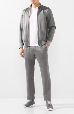 Мужские текстильные кроссовки KITON серого цвета по цене 45200 руб., арт. USSFITSN00609 | Фото 2 Мужские текстильные кроссовки KITON серого цвета, арт. USSFITSN00609 | Фото 2