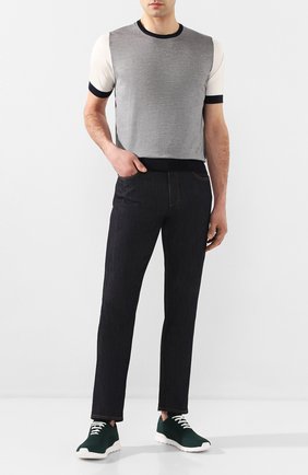 Мужские текстильные кроссовки KITON зеленого цвета по цене 45200 руб., арт. USSFITSN00609 | Фото 2 Мужские текстильные кроссовки KITON зеленого цвета, арт. USSFITSN00609 | Фото 2
