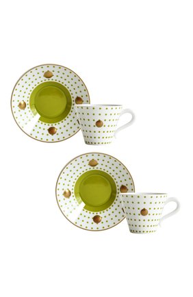 Набор из двух чашек с блюдцами BERNARDAUD зеленого цвета, арт. 1776/22967 | Фото 1 (Ограничения доставки: fragile-2)