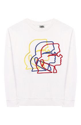 Детский хлопковый свитшот KARL LAGERFELD KIDS белого цвета по цене 9200 руб., арт. Z25238 | Фото 1 Детский хлопковый свитшот KARL LAGERFELD KIDS белого цвета, арт. Z25238 | Фото 1