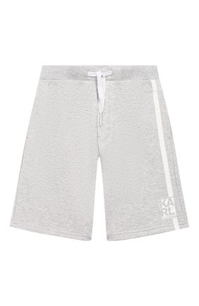 Детские хлопковые шорты KARL LAGERFELD KIDS серого цвета по цене 6730 руб., арт. Z24092 | Фото 1 Детские хлопковые шорты KARL LAGERFELD KIDS серого цвета, арт. Z24092 | Фото 1