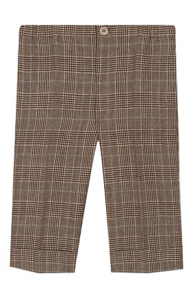 Детские брюки из шерсти и льна GUCCI бежевого цвета, арт. 591407/XWAGI | Фото 1 (Материал внешний: Шерсть, Лен; Материал подклада: Купро)