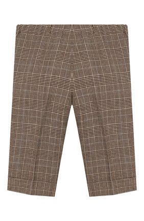 Детские брюки из шерсти и льна GUCCI бежевого цвета, арт. 591407/XWAGI | Фото 2 (Материал внешний: Шерсть, Лен; Материал подклада: Купро)