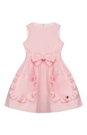 Детское хлопковое платье SIMONETTA розового цвета, арт. 1M1072/MB220/1-4 | Фото 1 (Материал внешний: Хлопок; Рукава: Короткие; Материал подклада: Синтетический материал; Принт: Без принта; Случай: Вечерний; Девочки Кросс-КТ: Платье-одежда)