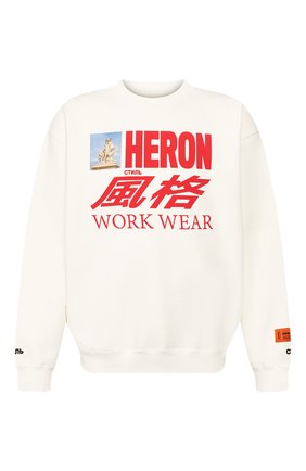 Мужской хлопковый свитшот HERON PRESTON белого цвета по цене 34200 руб., арт. HMBA003S208090240188 | Фото 1 Мужской хлопковый свитшот HERON PRESTON белого цвета, арт. HMBA003S208090240188 | Фото 1