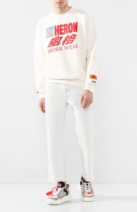 Мужской хлопковый свитшот HERON PRESTON белого цвета по цене 34200 руб., арт. HMBA003S208090240188 | Фото 2 Мужской хлопковый свитшот HERON PRESTON белого цвета, арт. HMBA003S208090240188 | Фото 2