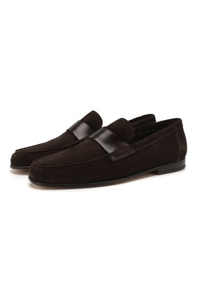 Мужские замшевые лоферы SANTONI темно-коричневого цвета по цене 54450 руб., арт. MCPT16400WA2S0EAT50 | Фото 1 Мужские замшевые лоферы SANTONI темно-коричневого цвета, арт. MCPT16400WA2S0EAT50 | Фото 1