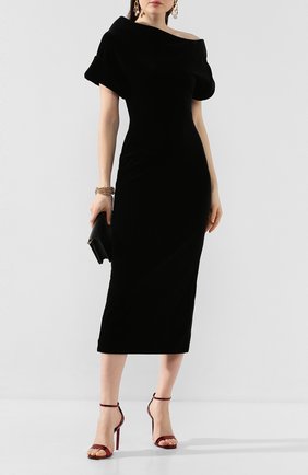 Женское платье-миди CHRISTOPHER KANE черного цвета по цене 85900 руб., арт. CFW DR2582 STRETCH VELVET | Фото 2 Женское платье-миди CHRISTOPHER KANE черного цвета, арт. CFW DR2582 STRETCH VELVET | Фото 2