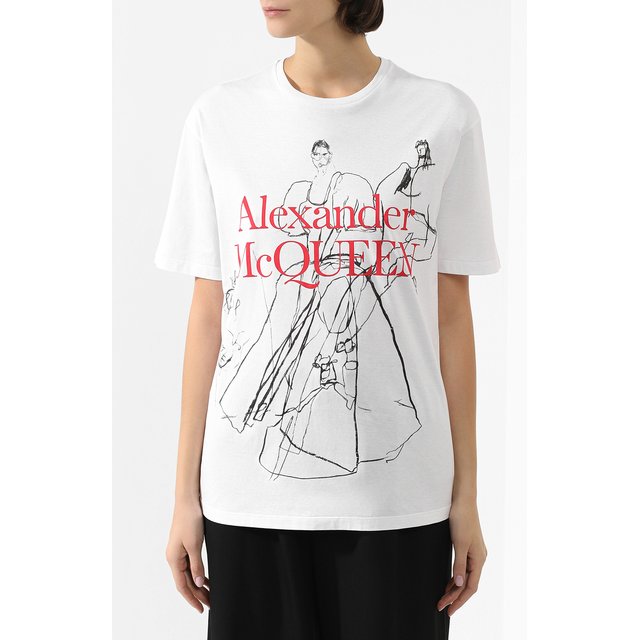 Хлопковая футболка Alexander McQueen 10947496