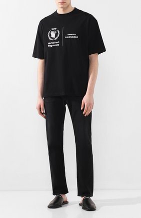 Мужские кожаные сабо BALENCIAGA черного цвета по цене 39150 руб., арт. 607494/WA726 | Фото 2 Мужские кожаные сабо BALENCIAGA черного цвета, арт. 607494/WA726 | Фото 2