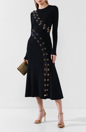 Женское платье ALEXANDER MCQUEEN темно-синего цвета по цене 315000 руб., арт. 623579/Q1A0X | Фото 2 Женское платье ALEXANDER MCQUEEN темно-синего цвета, арт. 623579/Q1A0X | Фото 2