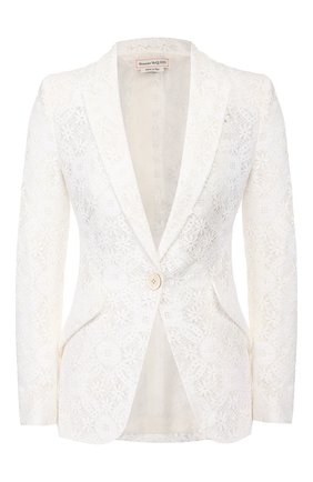 Женский хлопковый жакет ALEXANDER MCQUEEN белого цвета по цене 324000 руб., арт. 620224/QEABP | Фото 1 Женский хлопковый жакет ALEXANDER MCQUEEN белого цвета, арт. 620224/QEABP | Фото 1