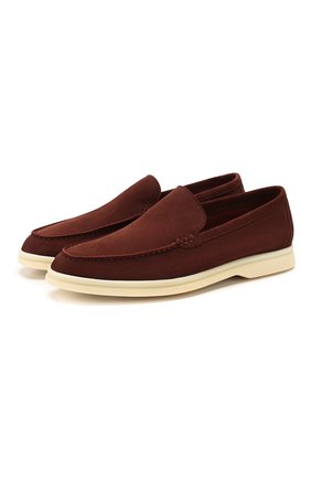 Женские замшевые лоферы summer walk LORO PIANA бордового цвета по цене 47100 руб., арт. FAI1392 | Фото 1 Женские замшевые лоферы summer walk LORO PIANA бордового цвета, арт. FAI1392 | Фото 1