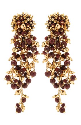 Женские клипсы OSCAR DE LA RENTA темно-коричневого цвета по цене 35150 руб., арт. S20J165DKB | Фото 1 Женские клипсы OSCAR DE LA RENTA темно-коричневого цвета, арт. S20J165DKB | Фото 1