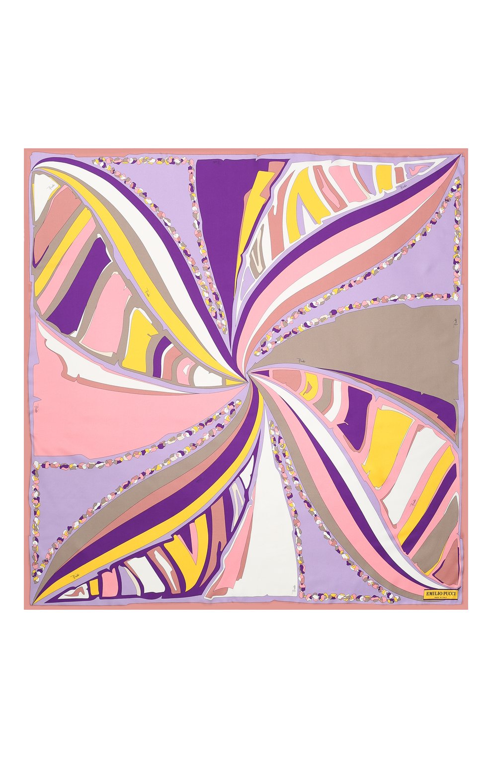 Женский шелковый платок EMILIO PUCCI фиолетового цвета, арт. 0HGB52/0HC52 | Фото 3 (Материал: Текстиль, Шелк)