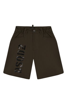 Детские хлопковые шорты DSQUARED2 хаки цвета по цене 12400 руб., арт. DQ03X1-D00XC | Фото 1 Детские хлопковые шорты DSQUARED2 хаки цвета, арт. DQ03X1-D00XC | Фото 1