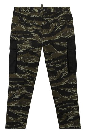 Детские хлопковые брюки DSQUARED2 хаки цвета по цене 14900 руб., арт. DQ03VJ-D00WS | Фото 2 Детские хлопковые брюки DSQUARED2 хаки цвета, арт. DQ03VJ-D00WS | Фото 2